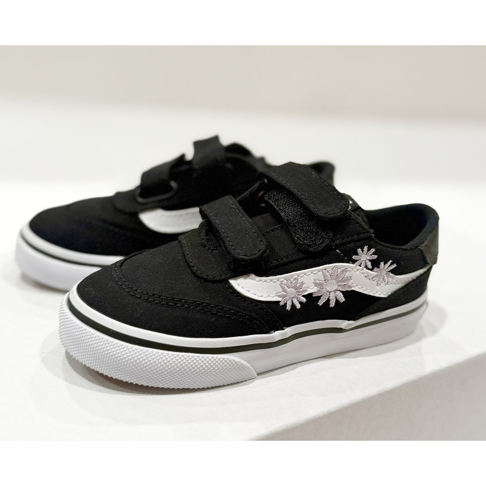 Vans Brooklyn Ls V Toddler Girl Sneaker Shoes Size 8 TD Embroidery Black walking